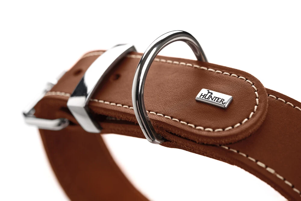 Hunter Aalborg Special Hundehalsbånd 30 Cognac - 20-24 cm 2 cm