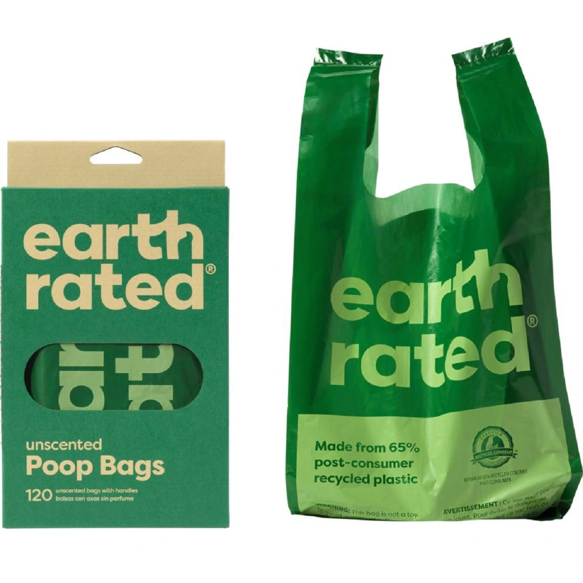 Earth Rated Øko hømhømposer med håndtag 120 stk