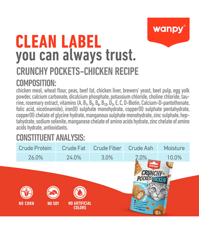 Wanpy Crunchy Pockets Chicken 60g