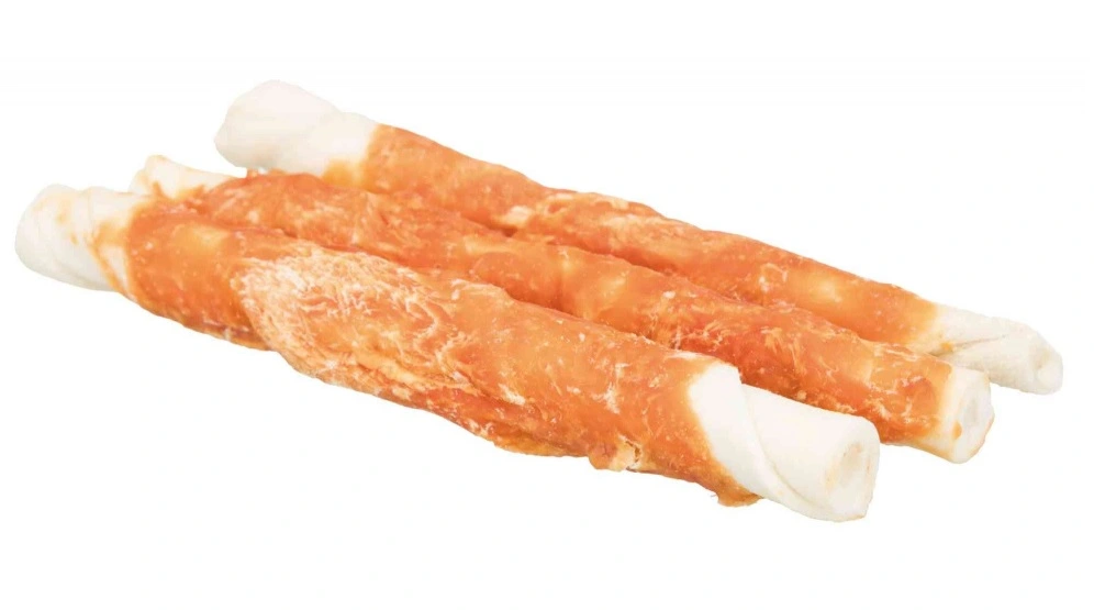 Denta Fun Kyllinge Tyggerulle 17 cm - naturligt tyggeben til hunde