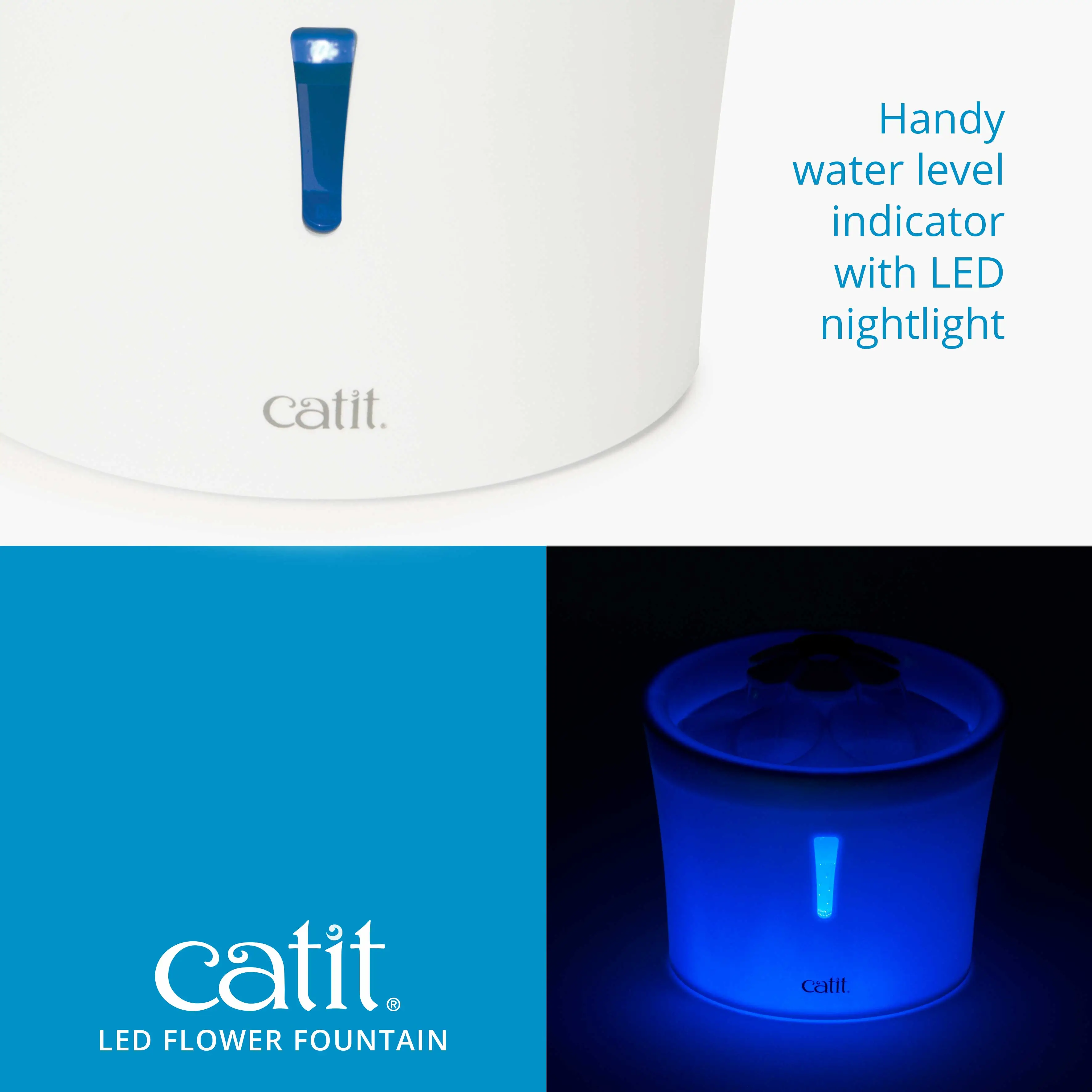 Catit Senses 2.0 Flower Fountain (drikkeautomat) 3 L med LED