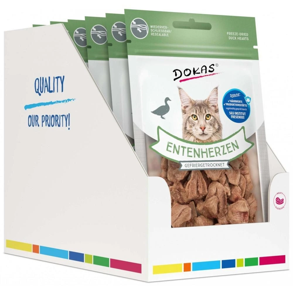 Dokas Kat Andehjerter 15 g - Naturlig skånsom og uimodståelig godbid til katte