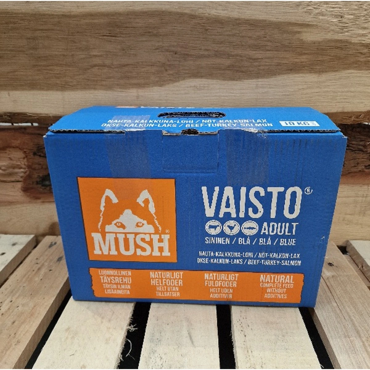 MUSH Vaisto Blå Okse Kalkun Laks 10 kg - Naturlig hundefoder af høj kvalitet