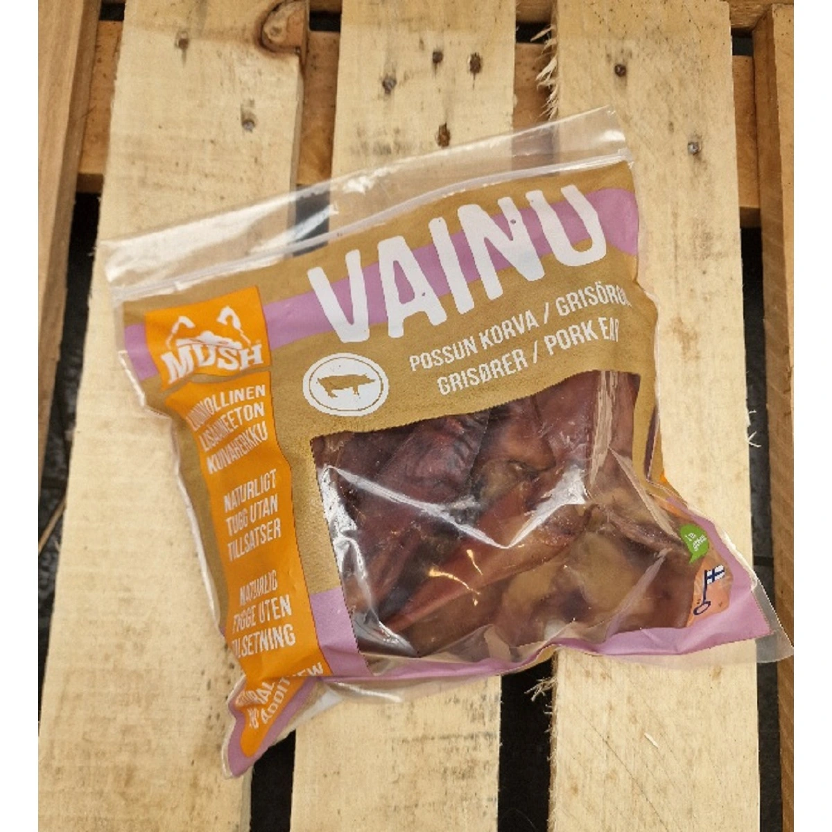 MUSH VAINU Hundesnack Griseøre 200 g - sprøde naturlige tyggeben