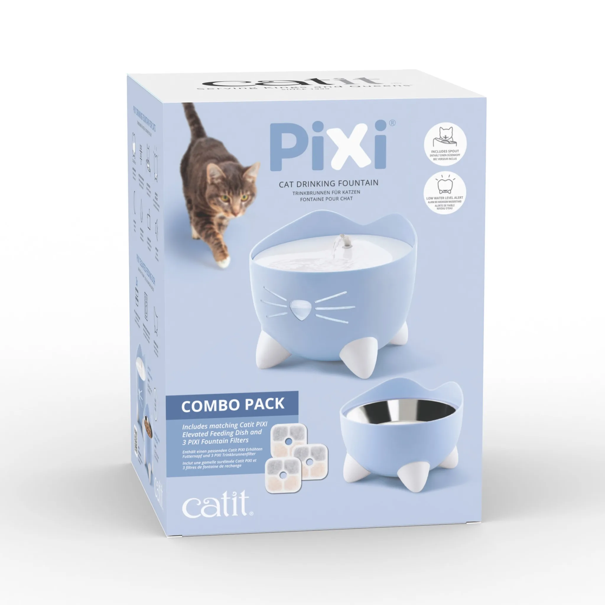Catit PIXI Kombo sæt Blå (Foder skål og drikkefontene)