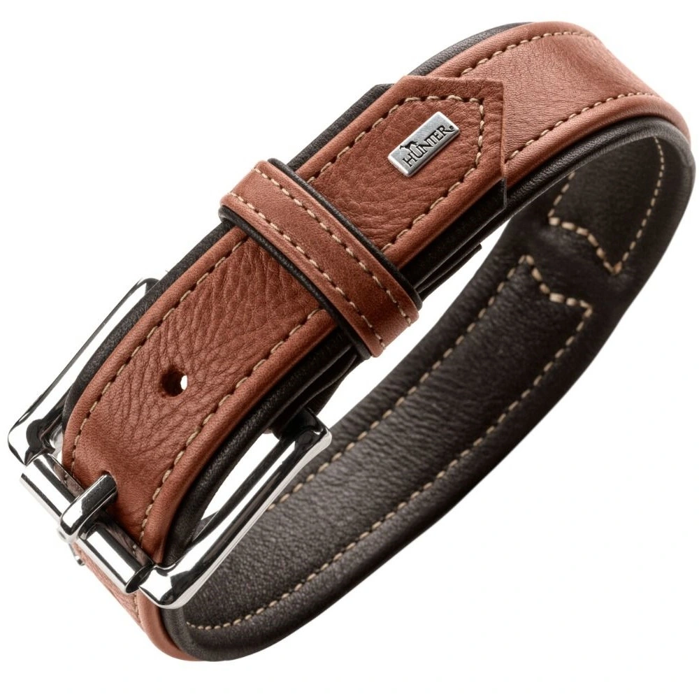 Hunter Canadian UP Hundehalsbånd Large 65 Cognac/Sort - 50-56 cm