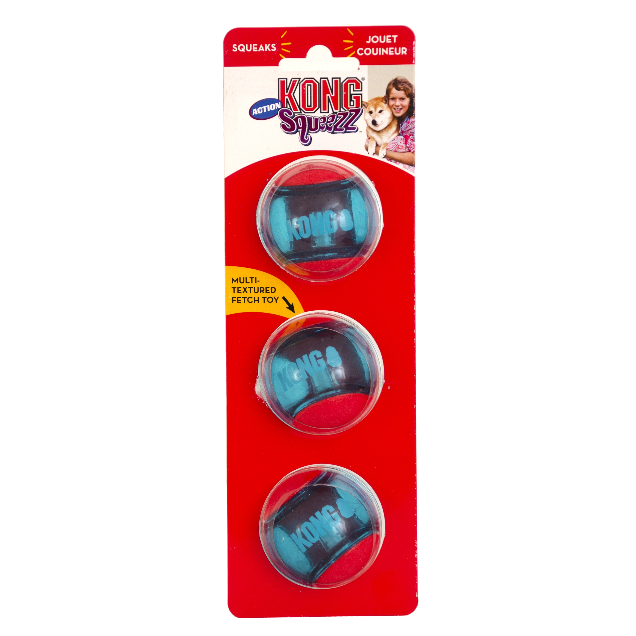 KONG Action Bold stor - farverig bold til store hunde