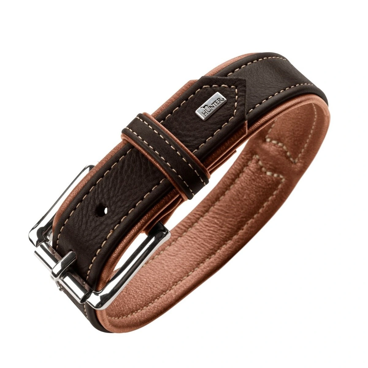 Hunter Canadian UP Hundehalsbånd Small 45 Cognac/Sort - 33-39 cm