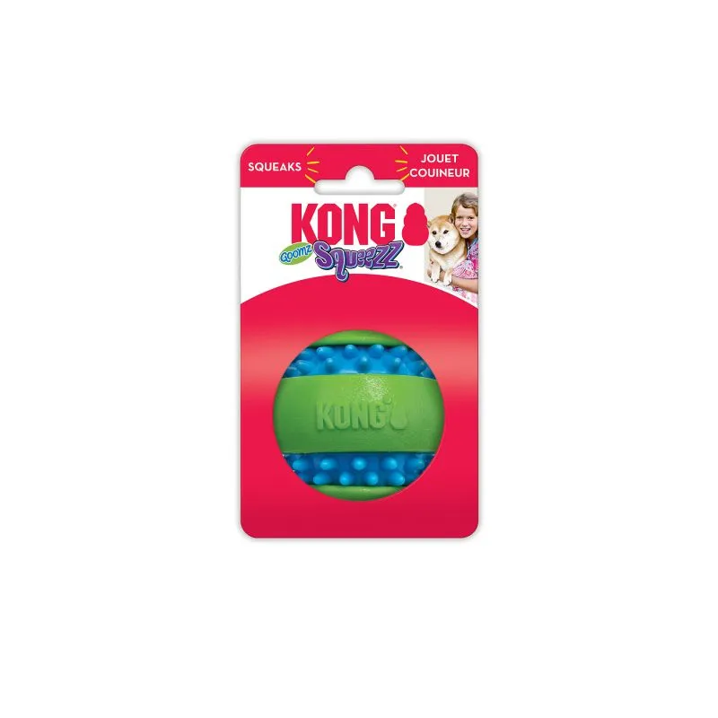 KONG Hundelegetøj Squeezz Goomz Ball Grøn M 6 cm - pivebold med struktur