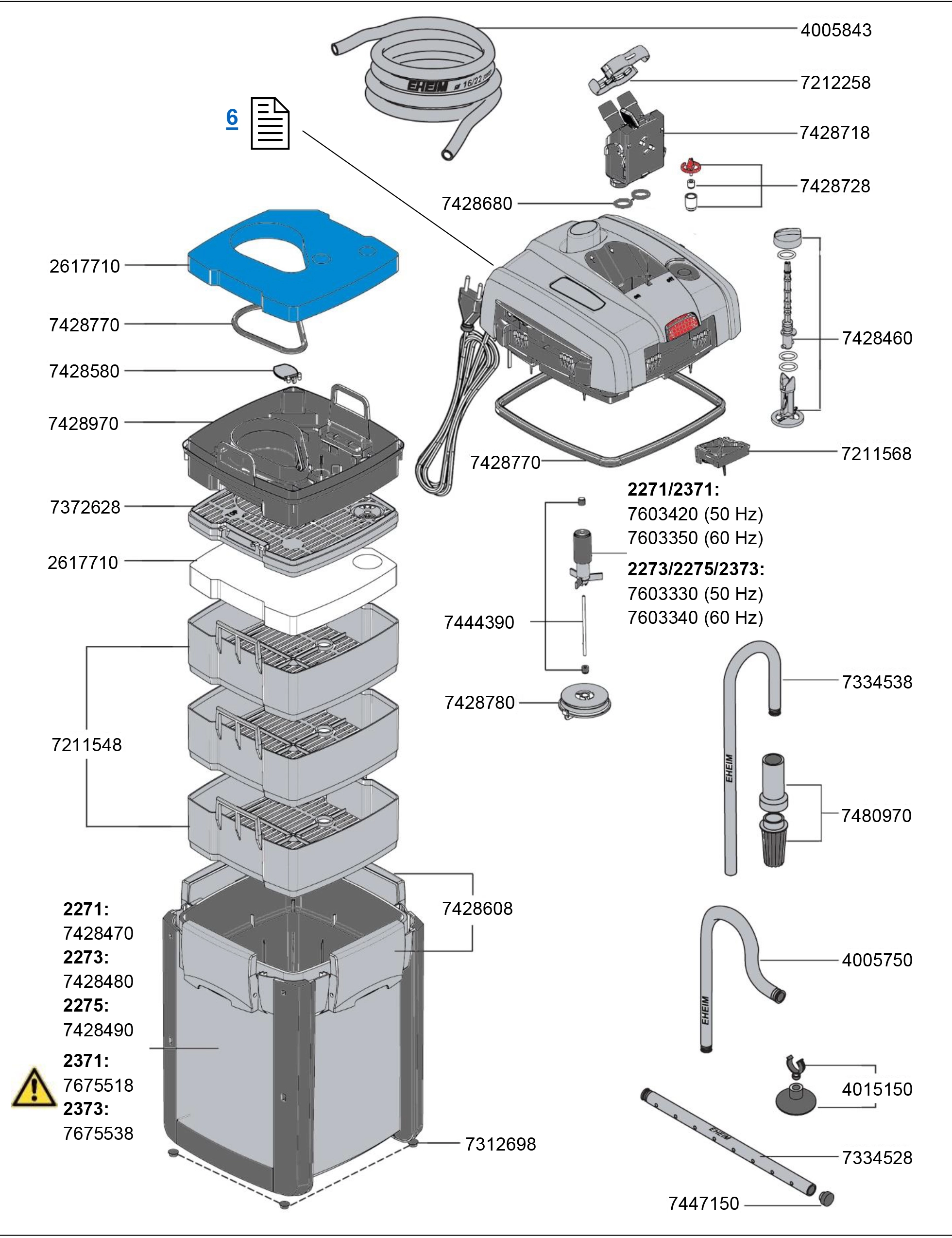 Eheim Professionel 4 AkvarieFilter til 600 L 2275 1250 l/t