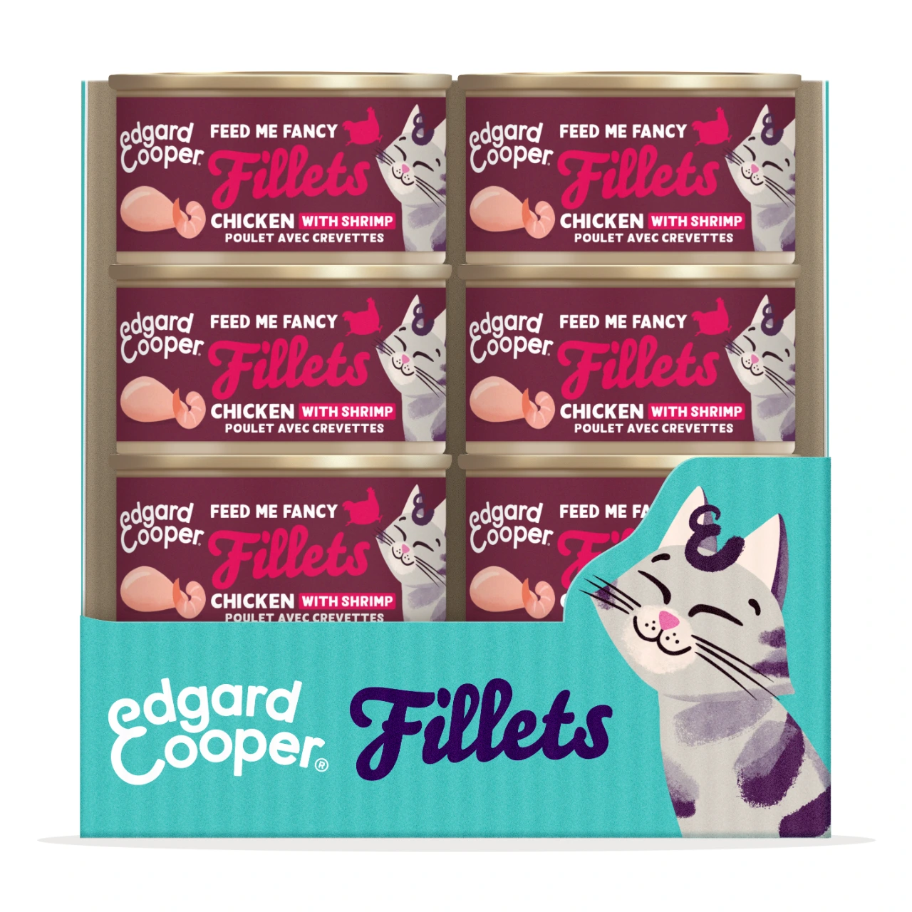 Edgard & Cooper kattefilet med kylling og rejer 70 g