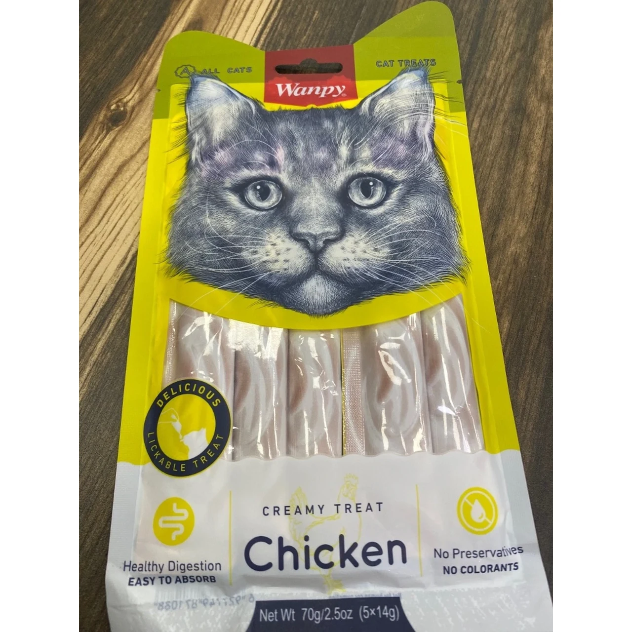 Wanpy Kat Cremet Slikbar Godbid med Kylling
