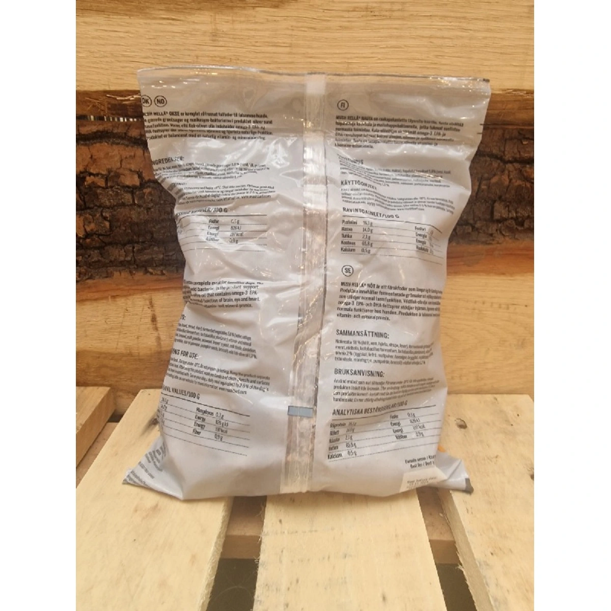 MUSH HELLÄ Okse 1 kg - Naturligt råfoder til din hund