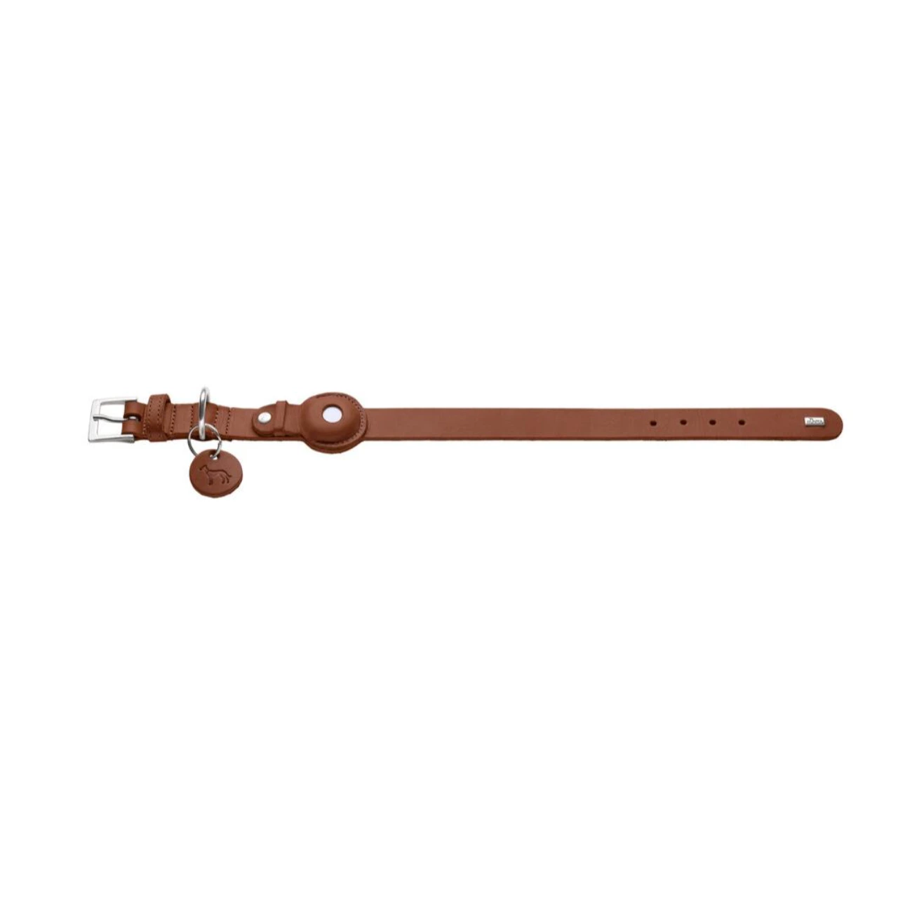 Hunter Viborg AirTag Halsbånd Cognac M-L 60 - Justerbar 47-53 cm