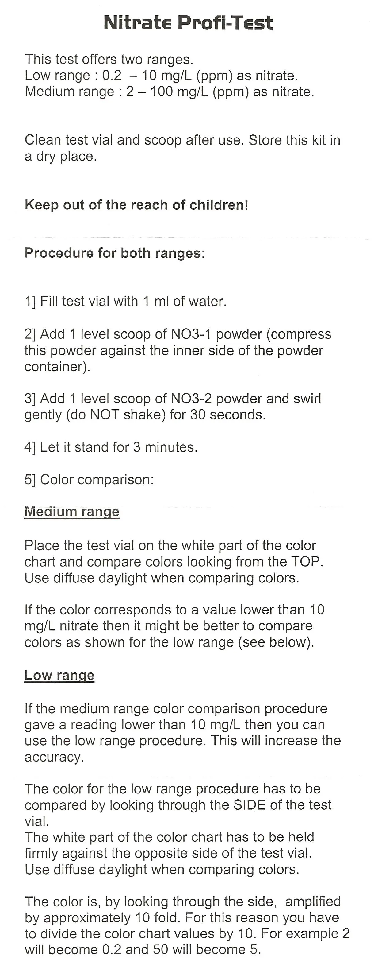 Salifert Nitrat Test NO3
