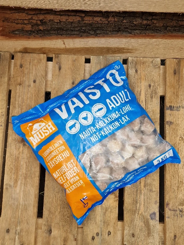 MUSH Vaisto Blå Okse Kalkun Laks - 3 kg råfoder til hund