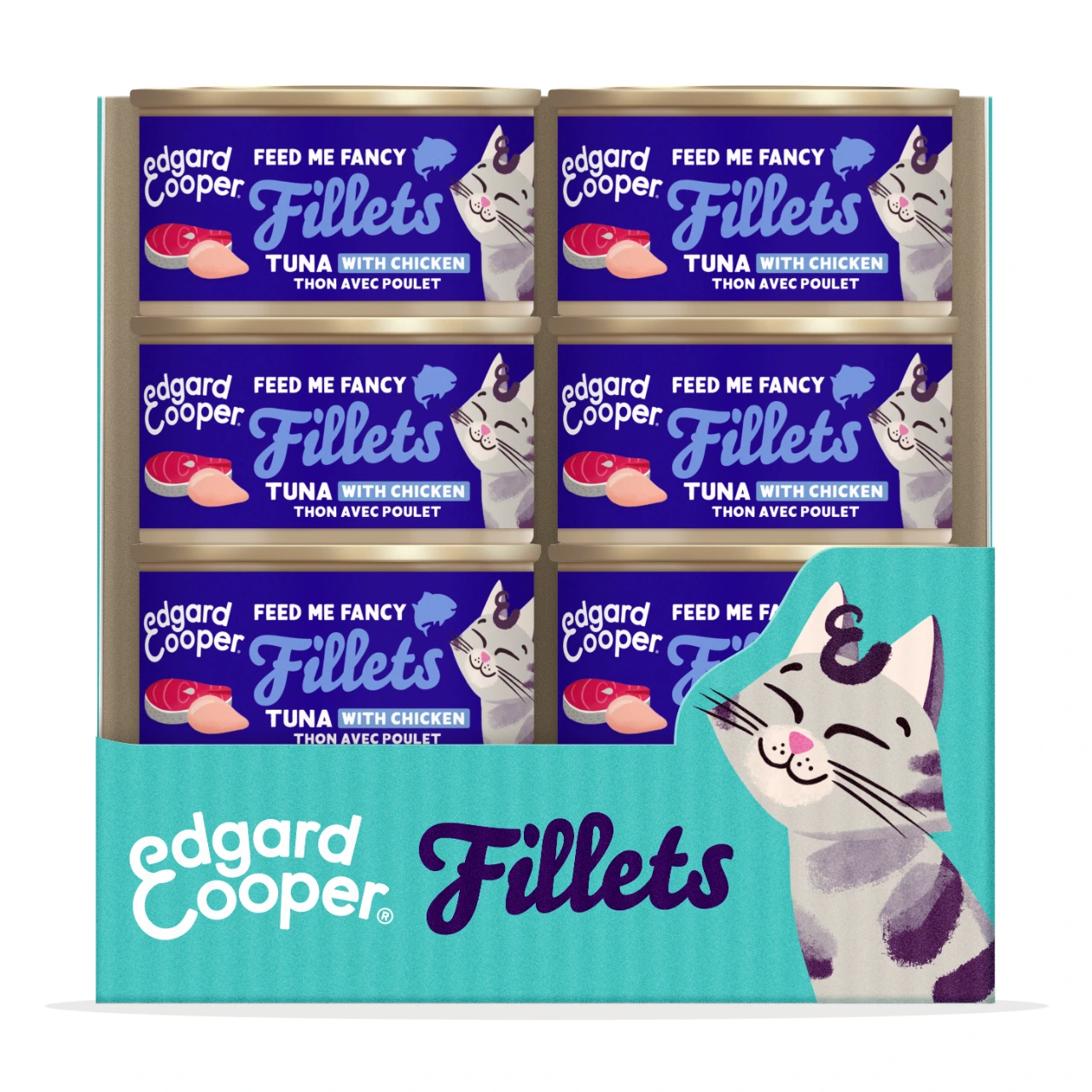 Edgard & Cooper kattefilet med tun og kylling i bouillon 70 g