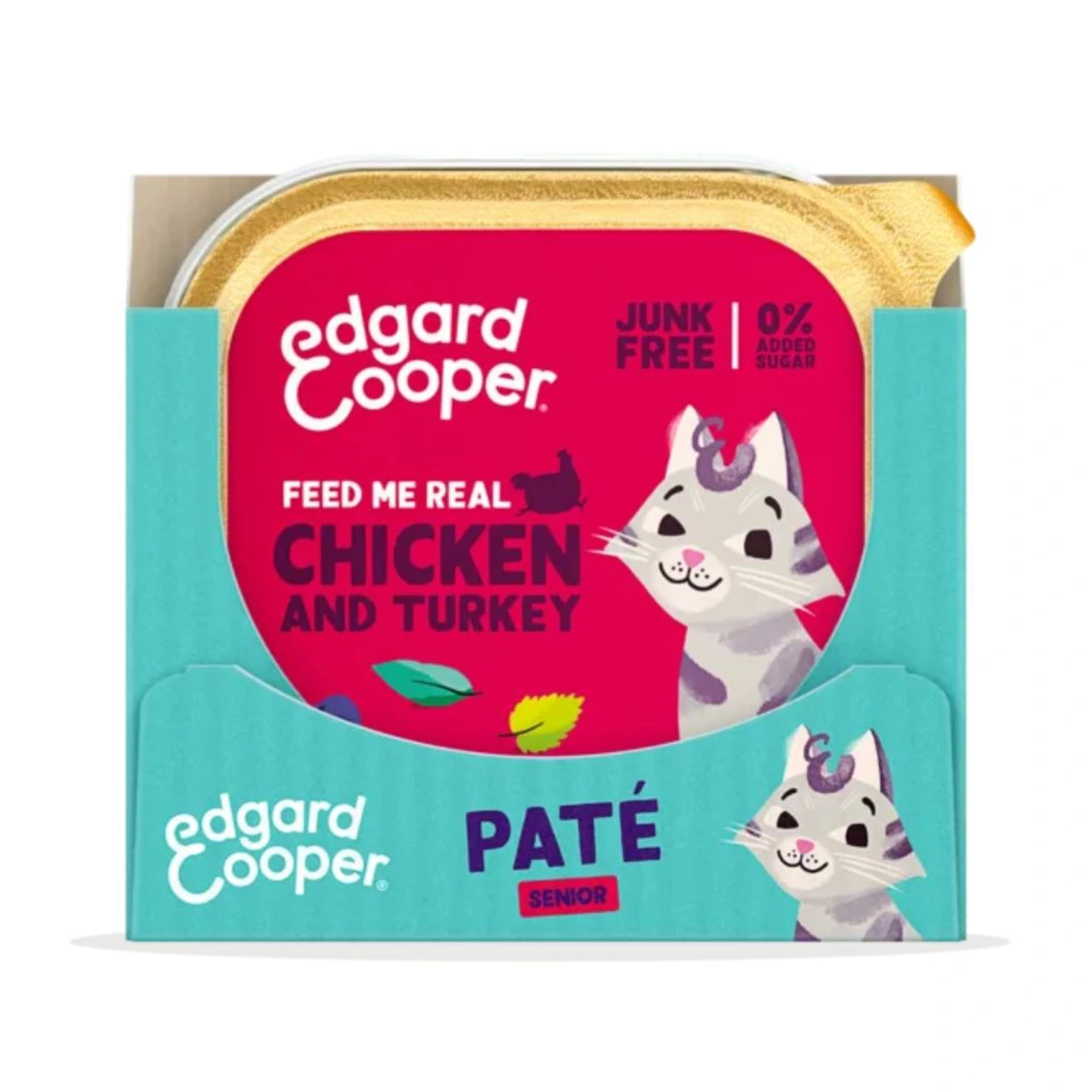 Edgard & Cooper pate til seniorkatte med kylling og kalkun 85 g