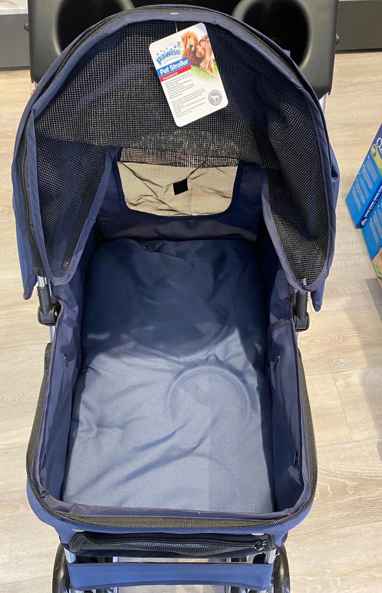 PAWISE Hunde klapvogn med 4 hjul Blå