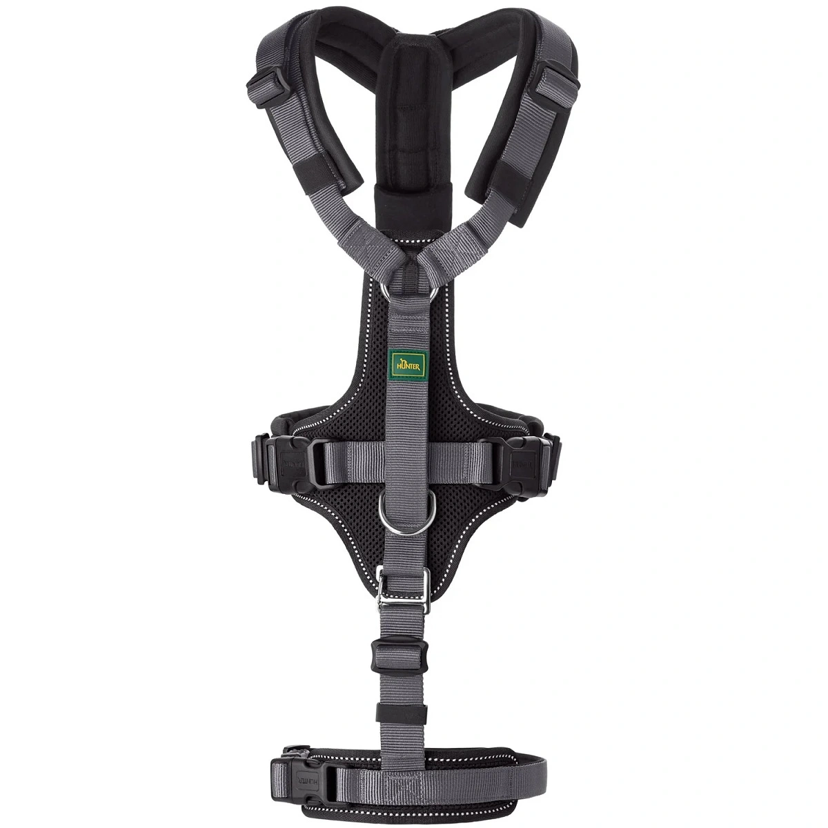 Hunter hundesele Safety Maldon Gråsort L længde 66-118 cm 2,5 cm - sikker stabilitet