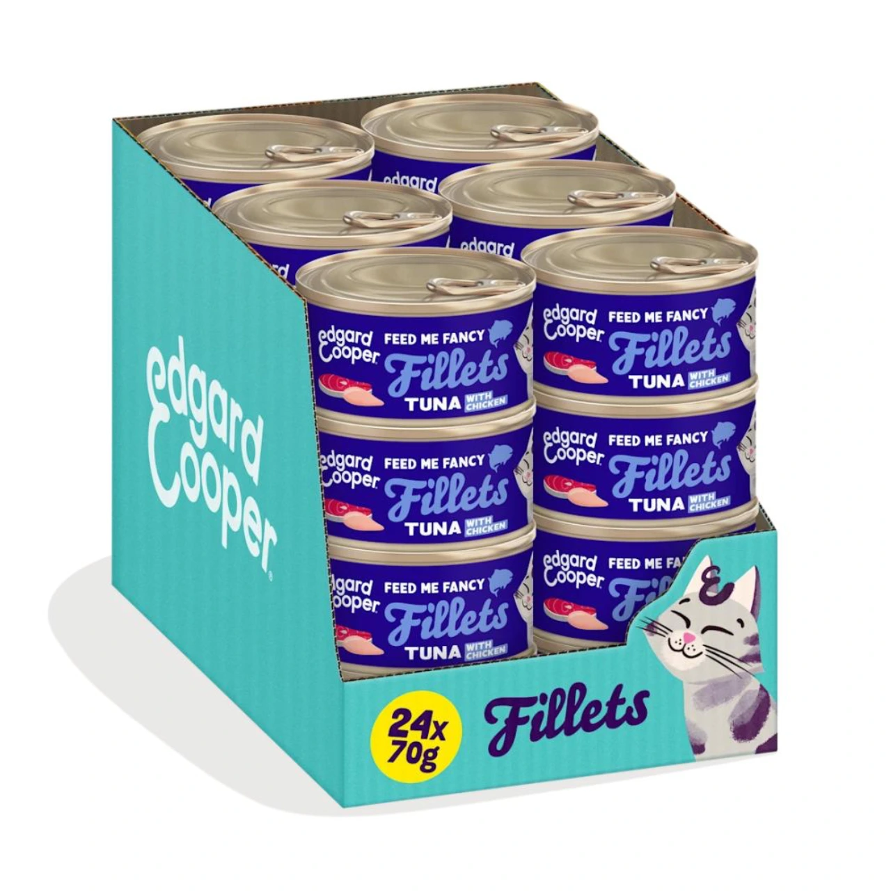 Edgard & Cooper kattefilet med tun og kylling i bouillon 70 g
