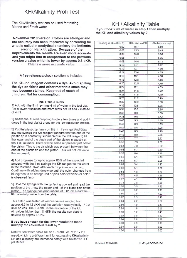 Salifert KH/Alkalinity Test Karbonat Hårdhed