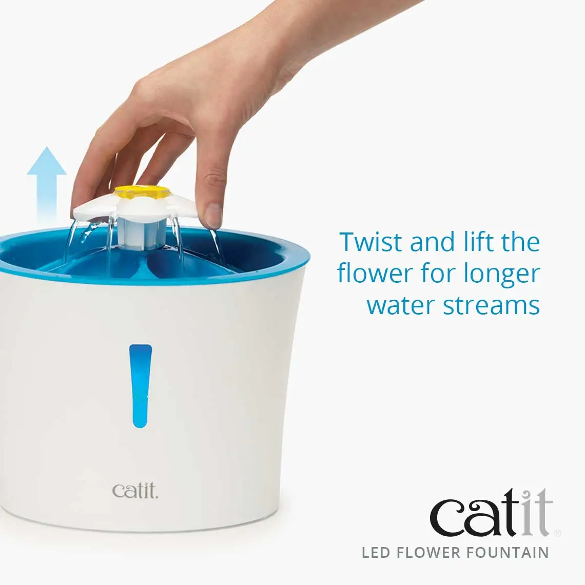 Catit Senses 2.0 Flower Fountain (drikkeautomat) 3 L med LED