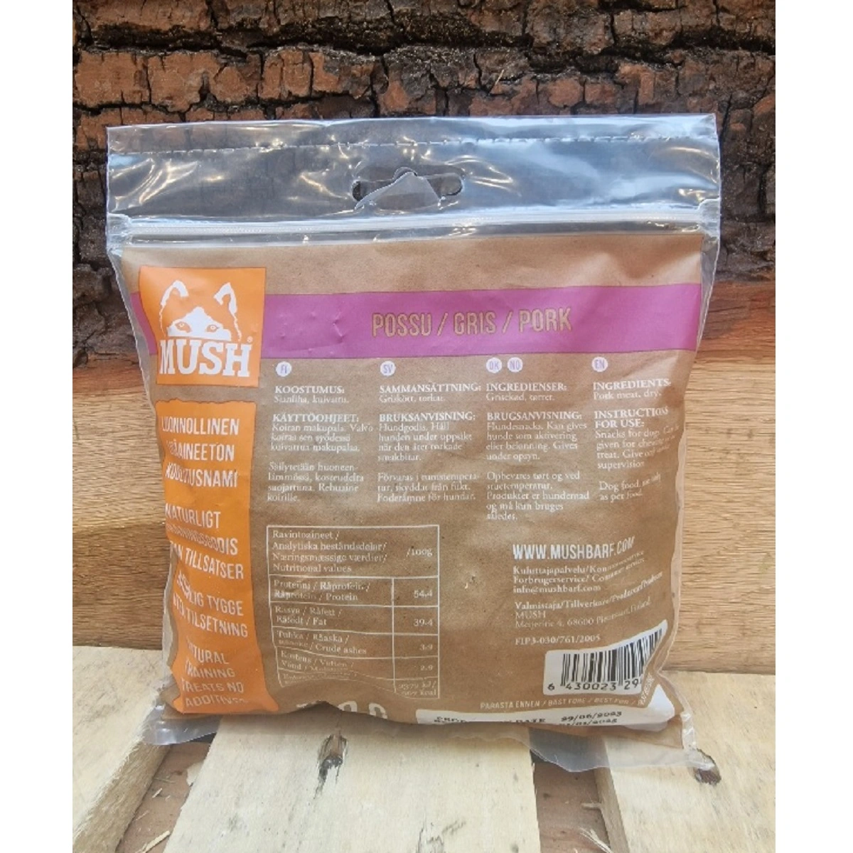 MUSH VAINU Træningsgodbidder Gris 150 g - sunde frysetørrede hundesnacks