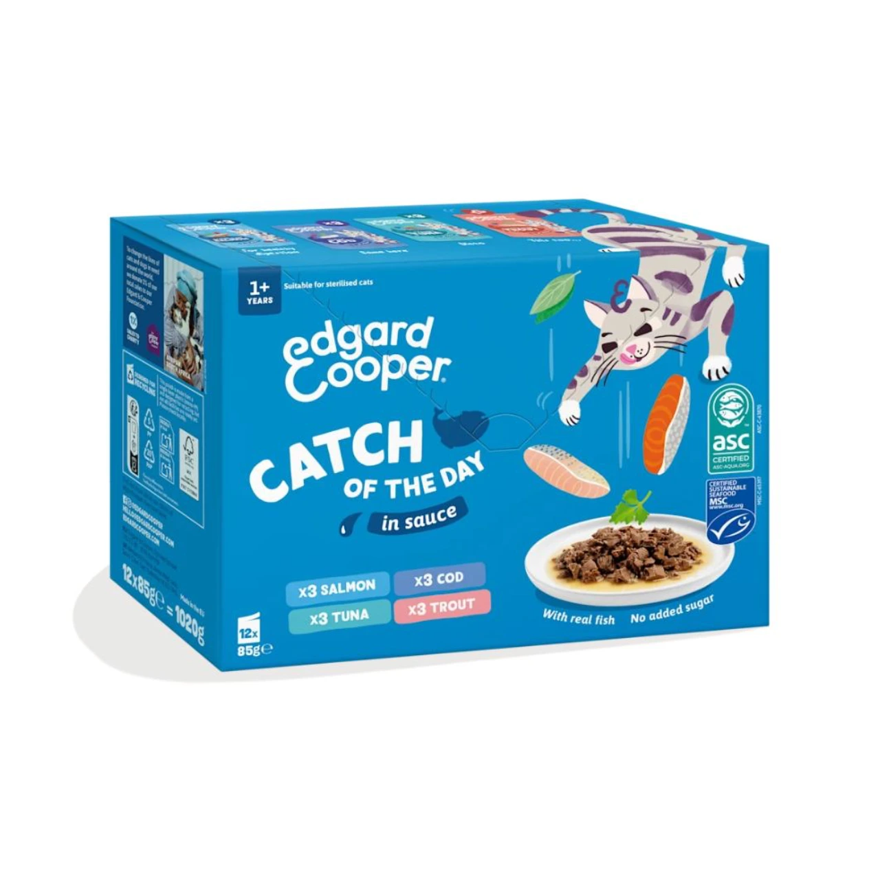 Edgard & Cooper Katch of the Day multipakke vådfoder til katte 12 x 85 g