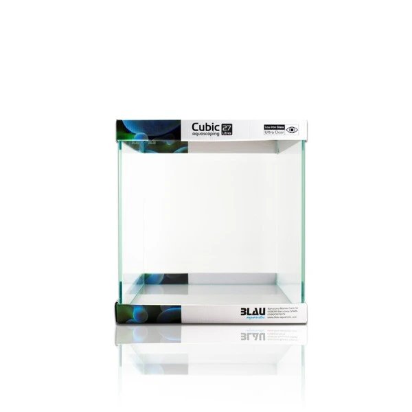 Blau Cubic Akvarium Aquascaping 27 L Optiwhite glas (30X30X30)