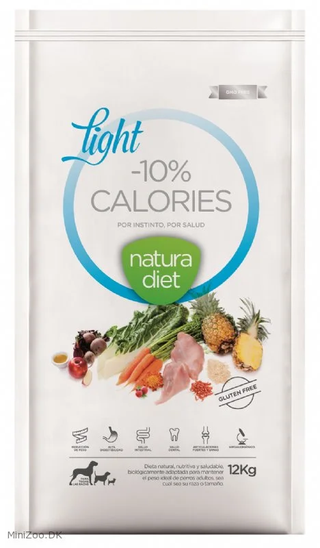 Natura Diet Light -10% kalorier hundefoder 12 kg - tørfoder til steriliserede hunde