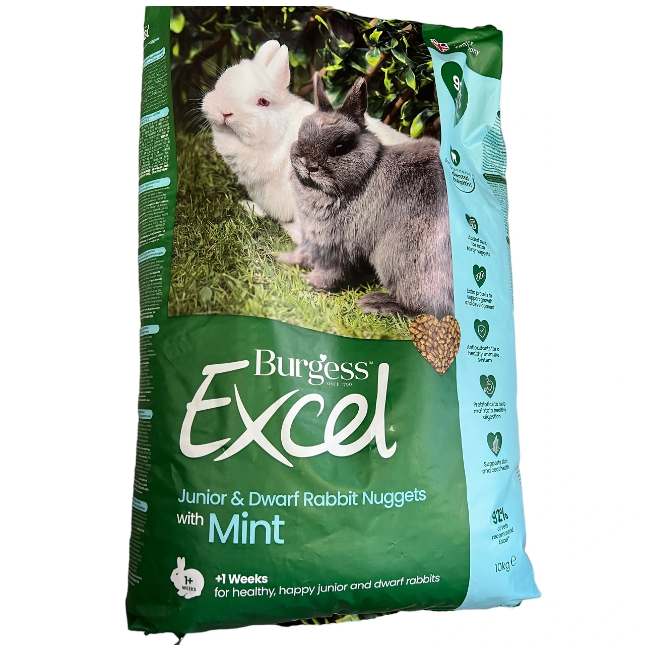 Burgess Excel Junior & Dværg Kanin Mint 10 kg - unge kaniner