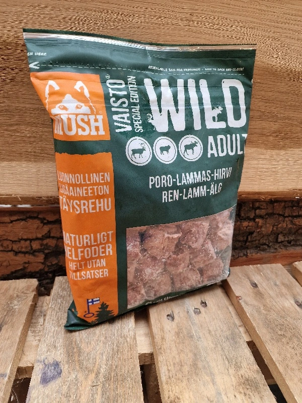 MUSH Vaisto Mørkegrøn Wild rensdyr lam elg til hund 800 g