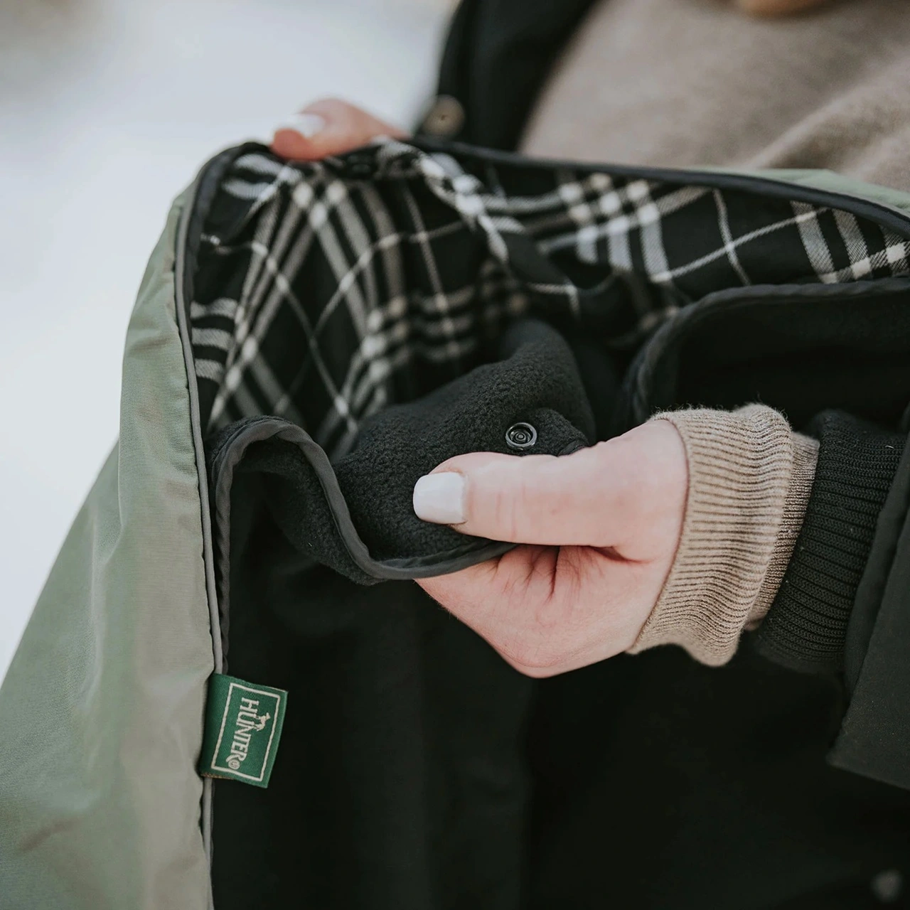 Hunter Uppsala dækken Khaki grøn 30 cm
