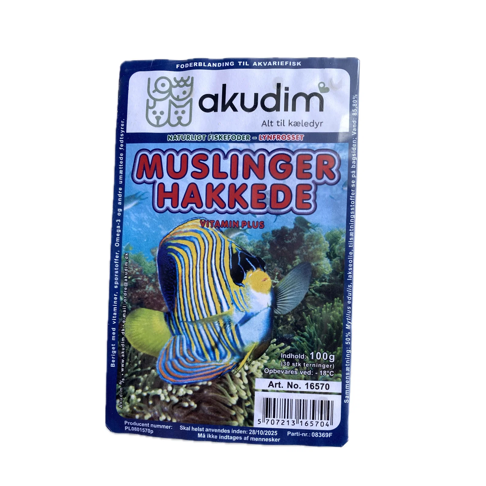 Frostfoder Hakkede muslinger 100 g