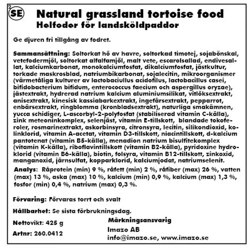Zoo Med Natural Grassland Tortoise Food 425 Gram (Til Voksne landskildpadder)