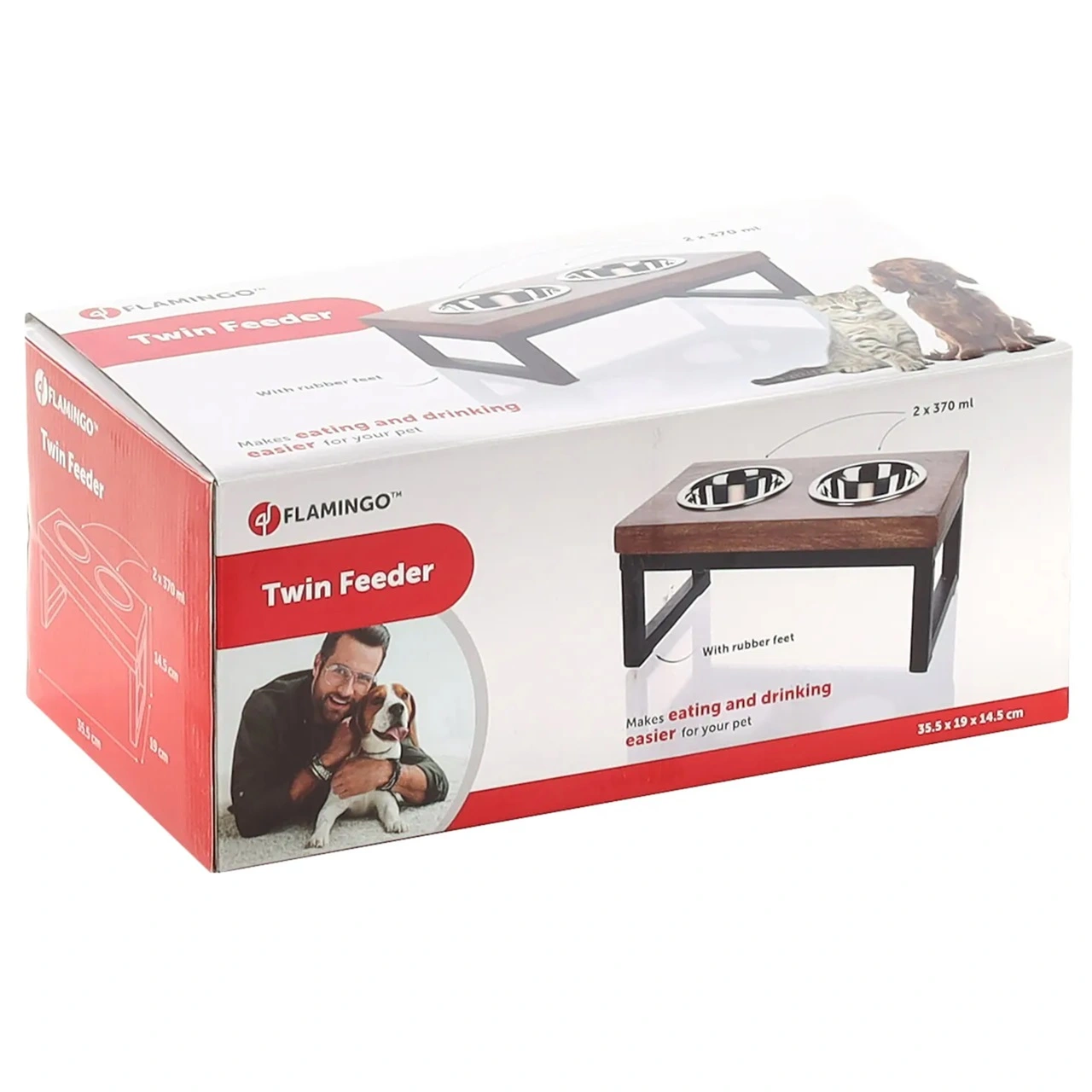 Tommy Twin Feeder Set med stand 370 ml