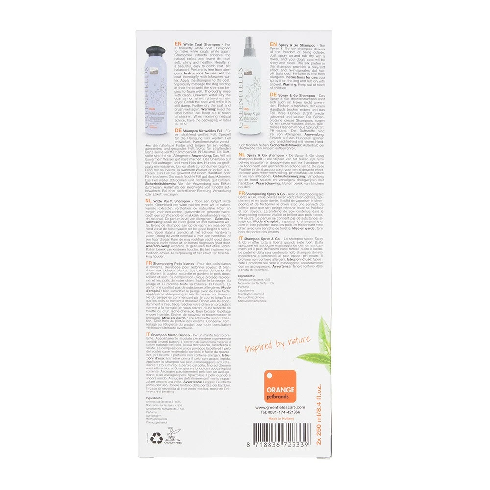 Greenfields Shampoo Hvid Pels 250 ml