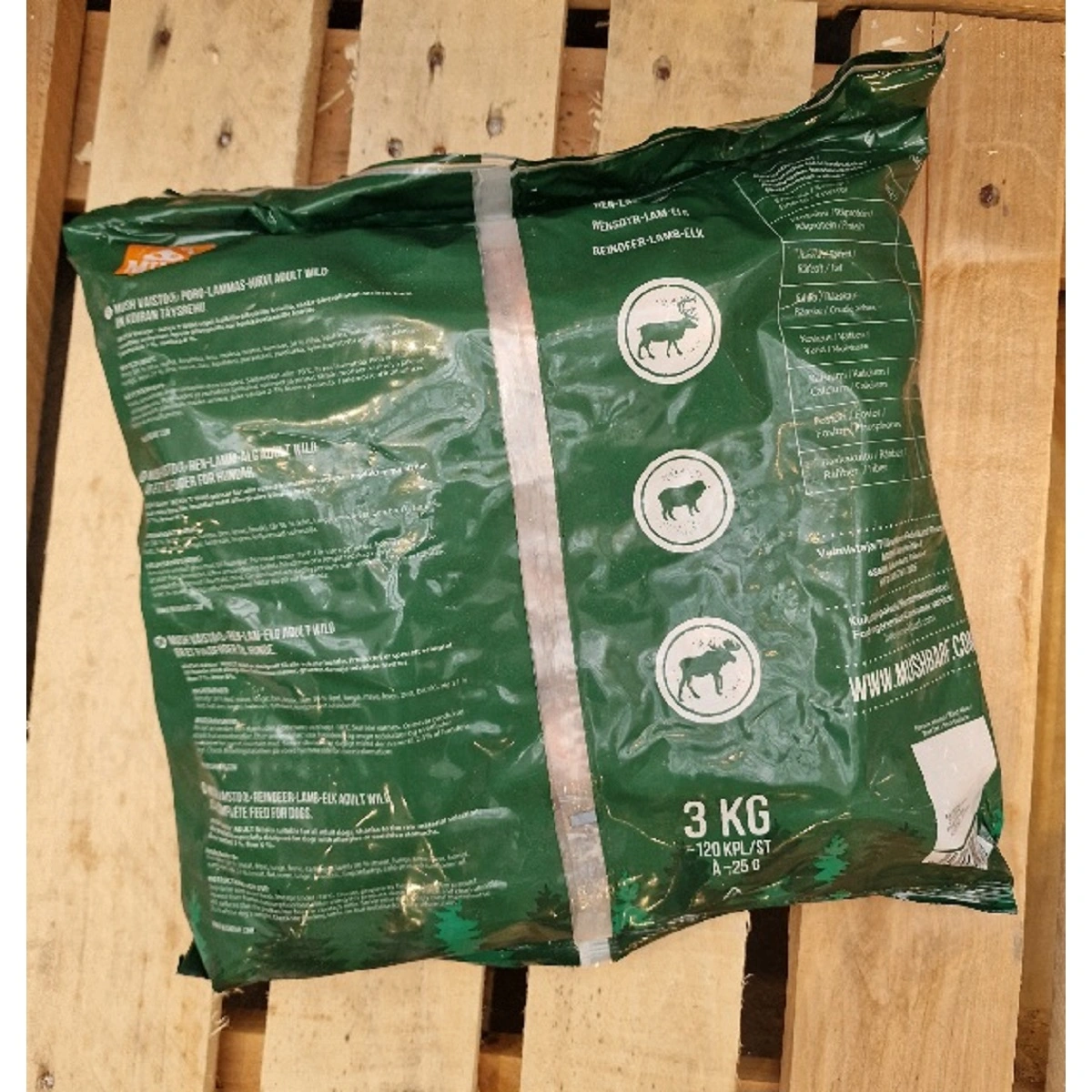 MUSH Vaisto Mørkegrøn Wild rensdyr lam elg til hund 3 kg