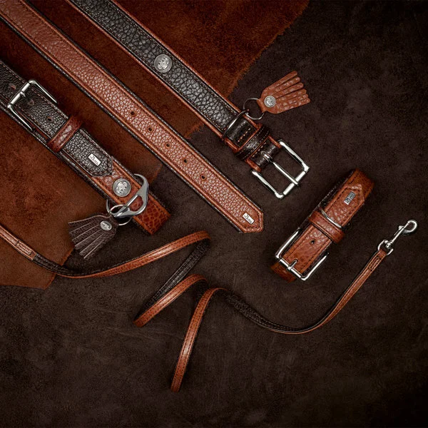 Hunter Cody 45 Mørkebrun Cognac hundehalsbånd - 33-39 cm