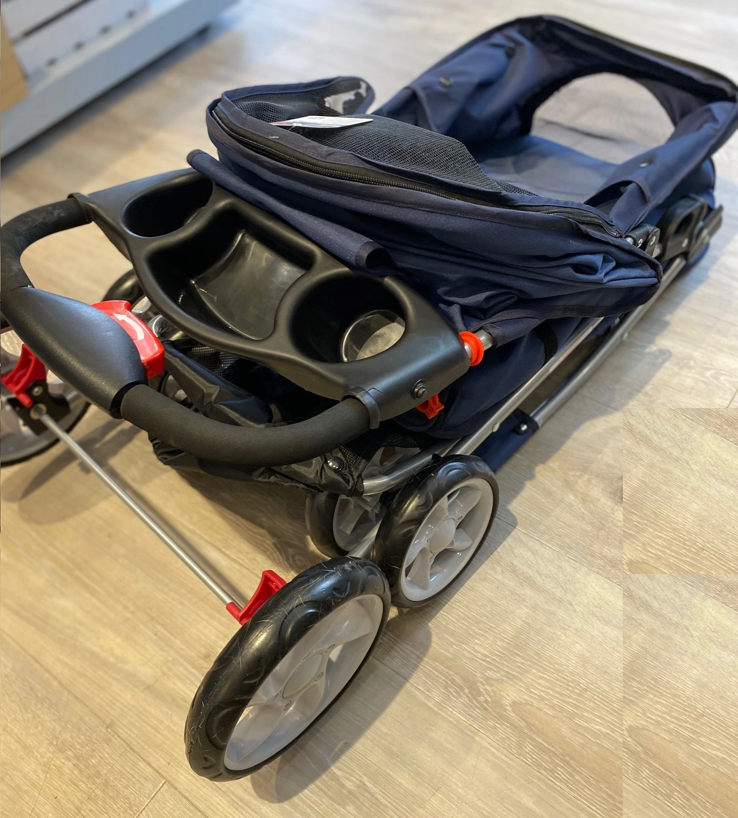 PAWISE Hunde klapvogn med 4 hjul Blå