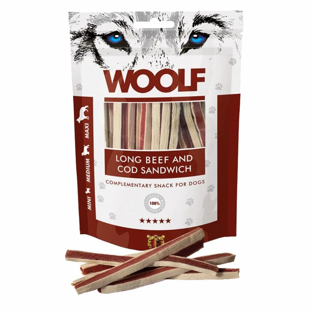 Woolf Hundesnack Okse og Torsk Lang Sandwich
