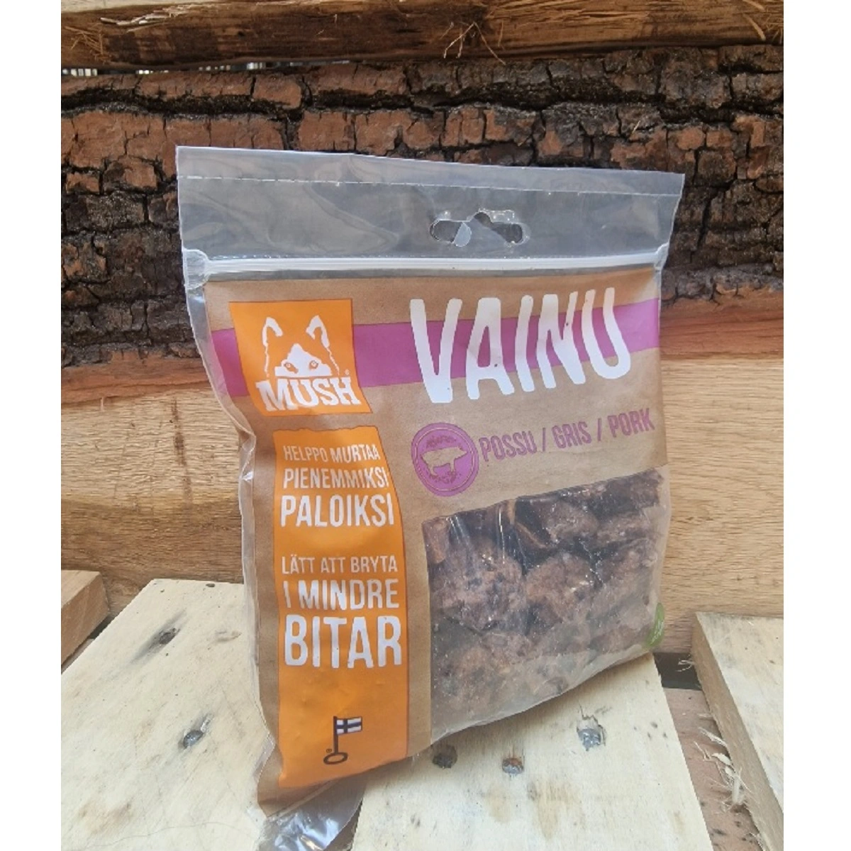 MUSH VAINU Træningsgodbidder Gris 150 g - sunde frysetørrede hundesnacks
