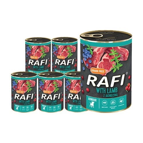 Rafi vådfoder hvalp lammekød med blåbær og tranebær 400 g