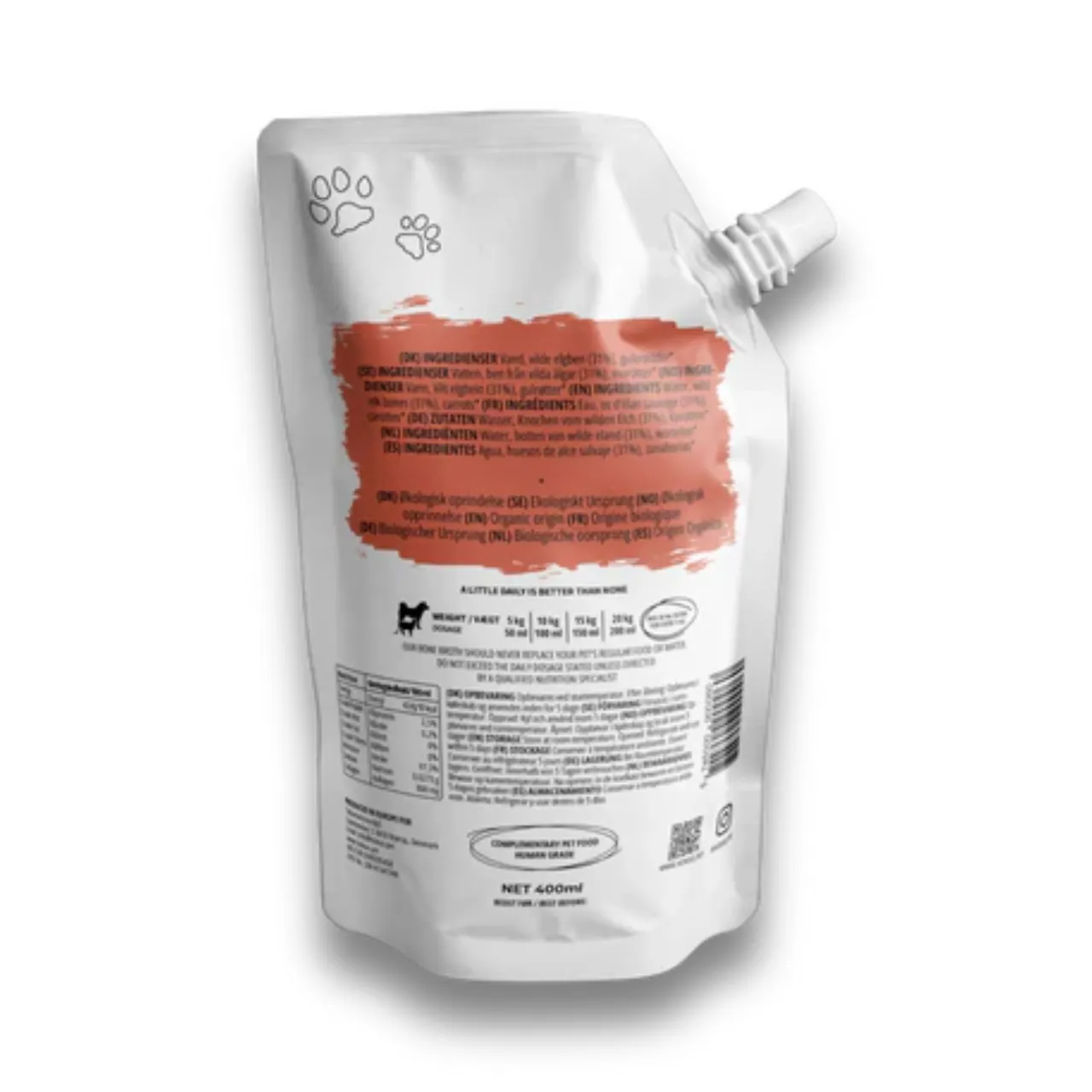 Hokuo Elk Bone Broth 400 ml - naturlig elgbouillon til hunde og katte