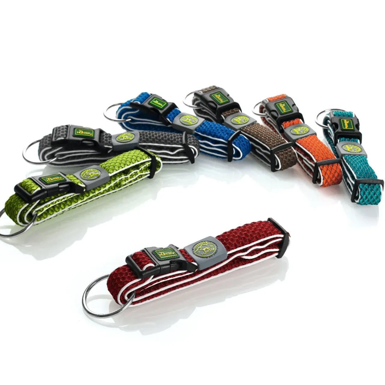 Hunter hunde halsbånd Hilo Turkis S-M - justerbart hundehalsbånd (30-43 cm, B 2,5 cm)