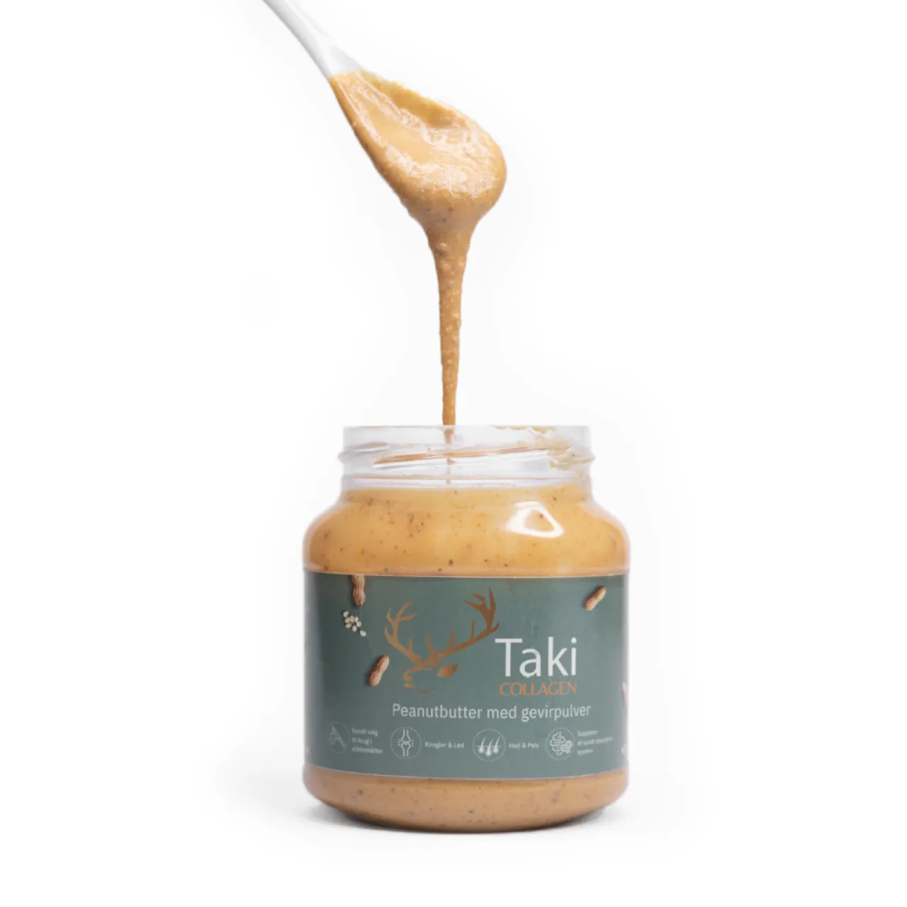 Taki Collagen - Peanutbutter med gevirpulver 330 g - naturlig hundesnack