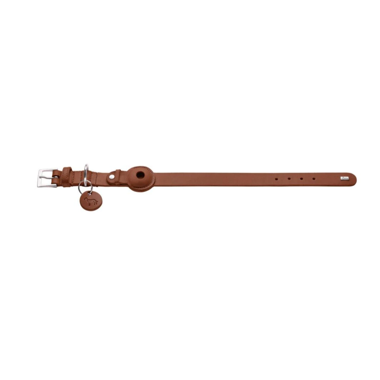 Hunter Viborg AirTag Halsbånd Cognac M-L 60 - Justerbar 47-53 cm