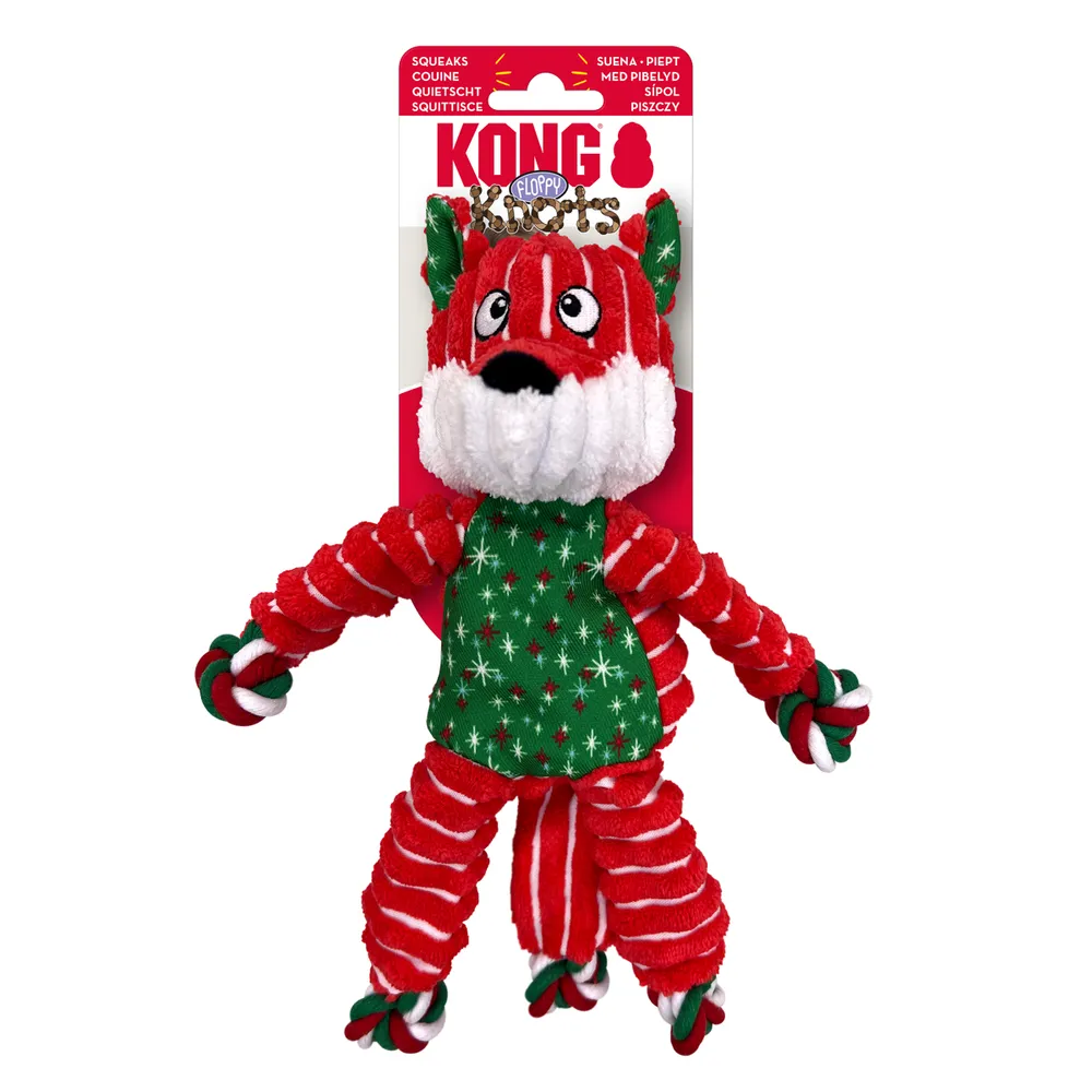 KONG Holiday FloppyKnots Fox S/M - jule hundelegetøj