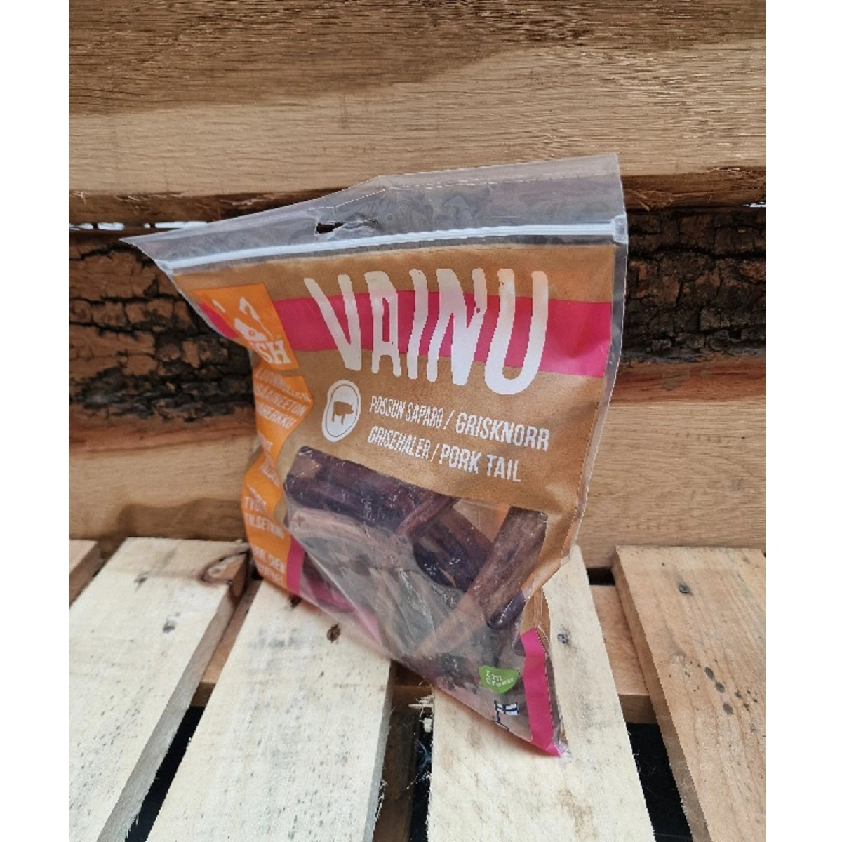 MUSH VAINU Hundesnack Grisehaler 220 g - naturlige tyggeben til hunde